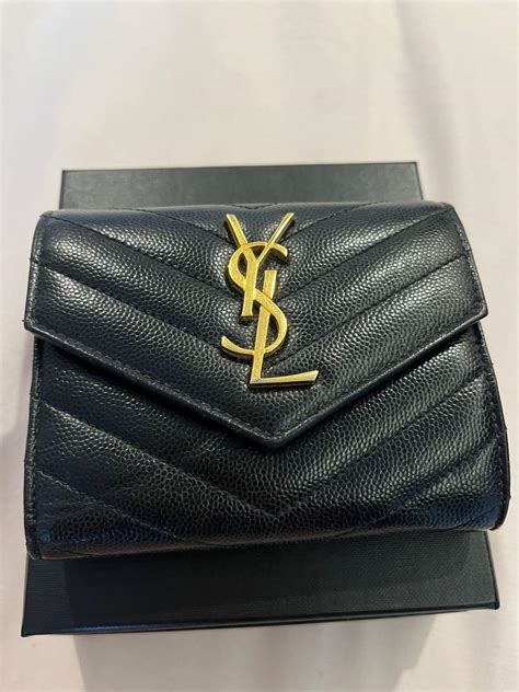 ysl monogram compact trifold wallet|YSL handmade wallet.